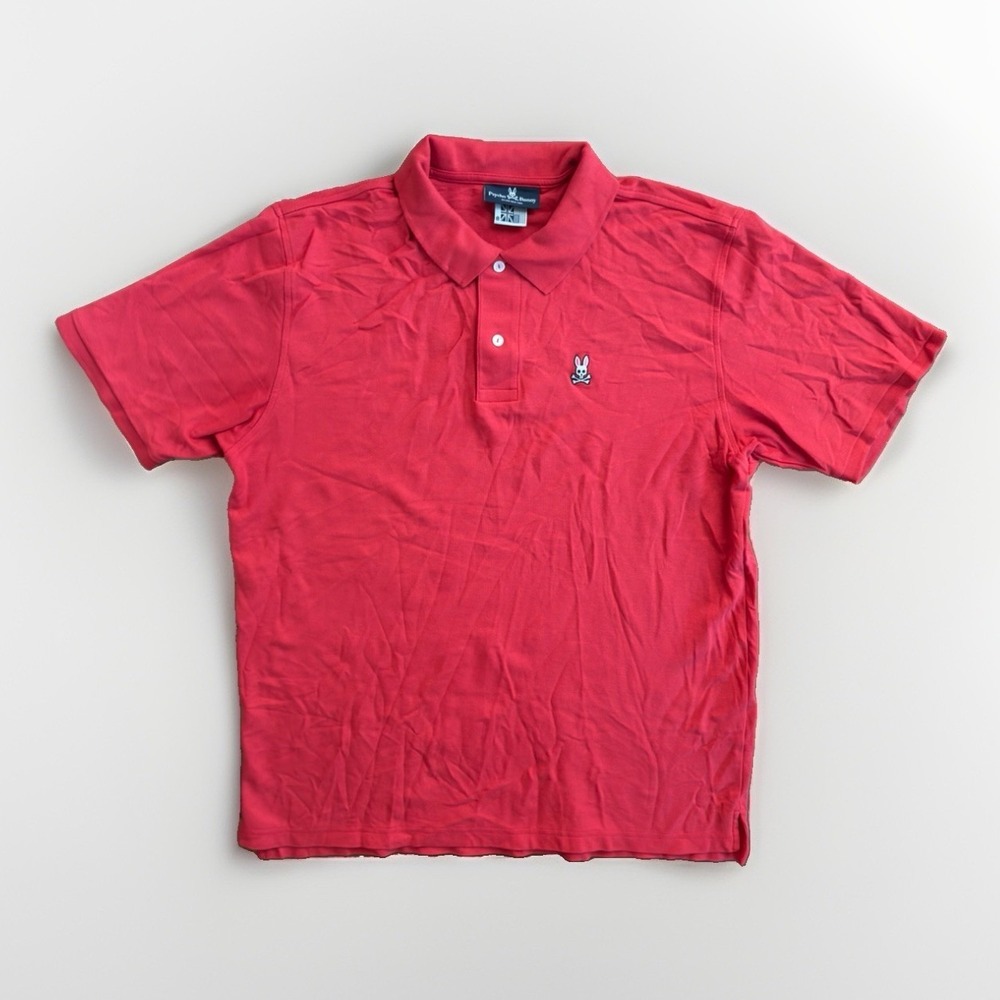 Psycho Bunny Polo Shirt Men's Size 8 XL Red Pima Cotton Short Sleeve Classic